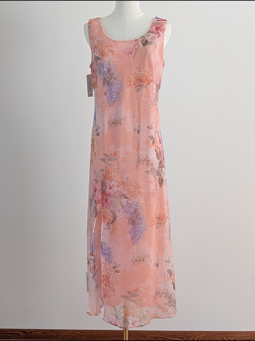 NWT Vintage Karin Stevens Floral Midi Dress - 10